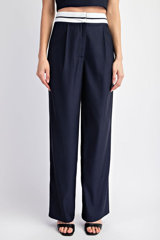 Navy Pleated Trousers *PRE*