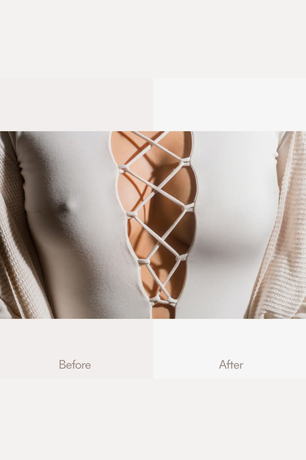 Comparison of a feather with 'Before' and 'After' labels on a neutral background