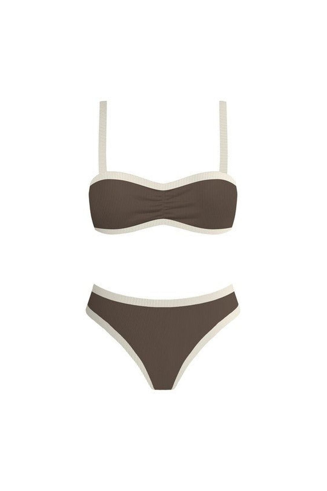 Brown and beige bikini set from STYLED BY ALX COUTURE
