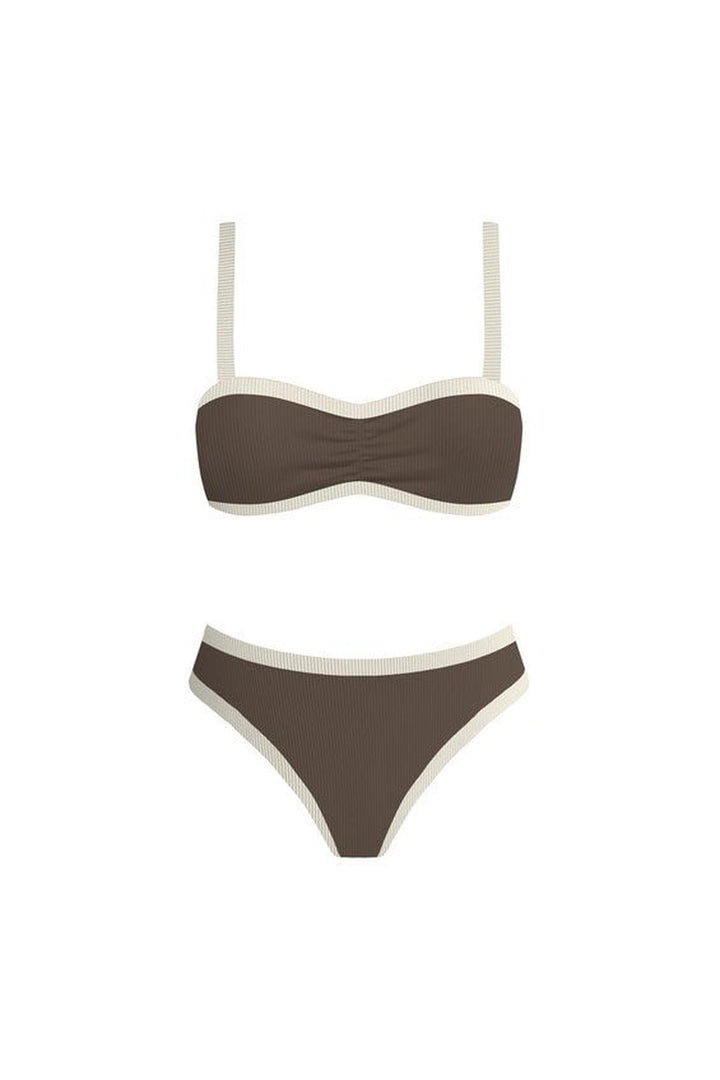 Brown and beige bikini set from STYLED BY ALX COUTURE