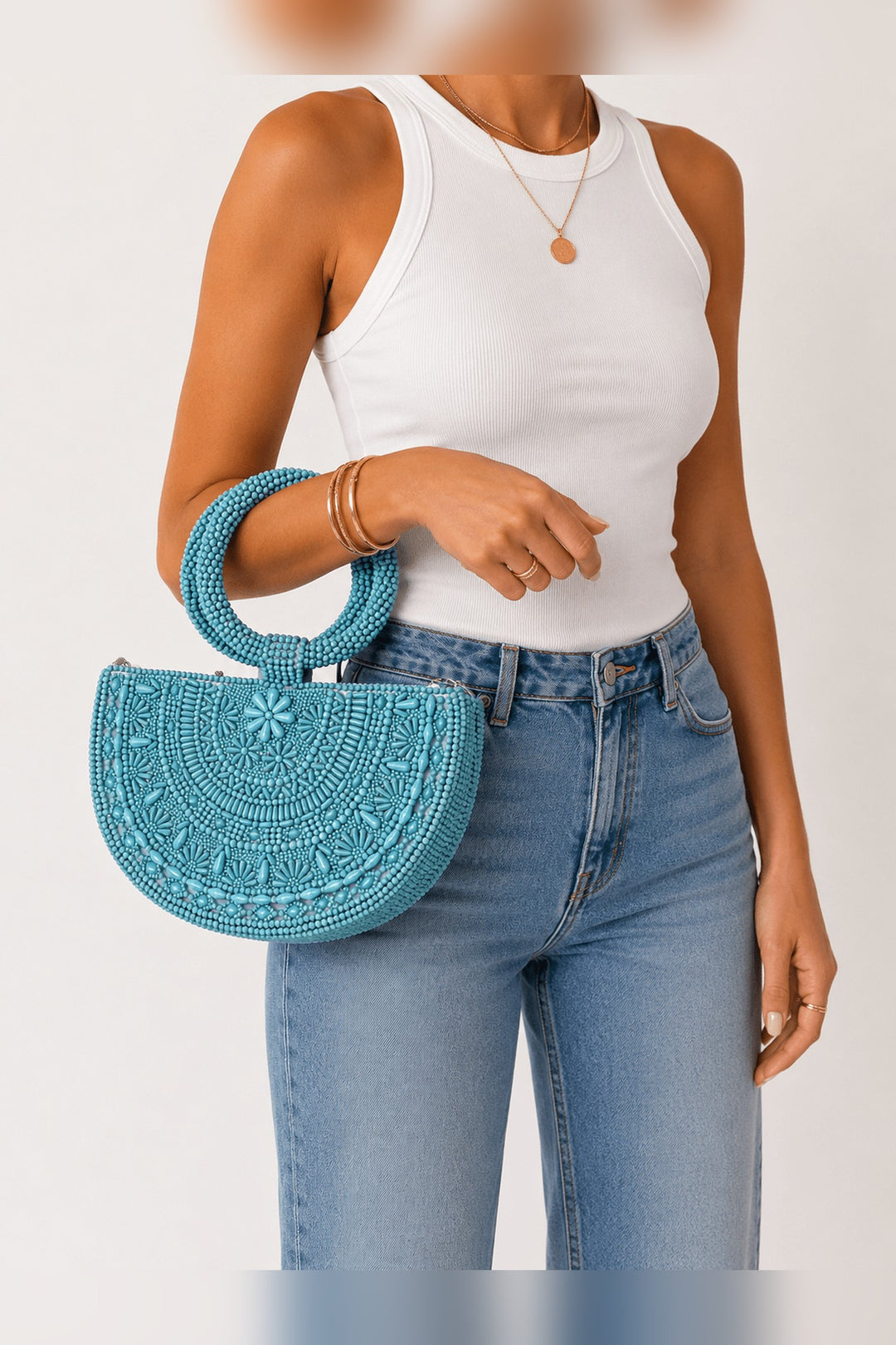 Compact structured beaded clutch for weddings and evenings out