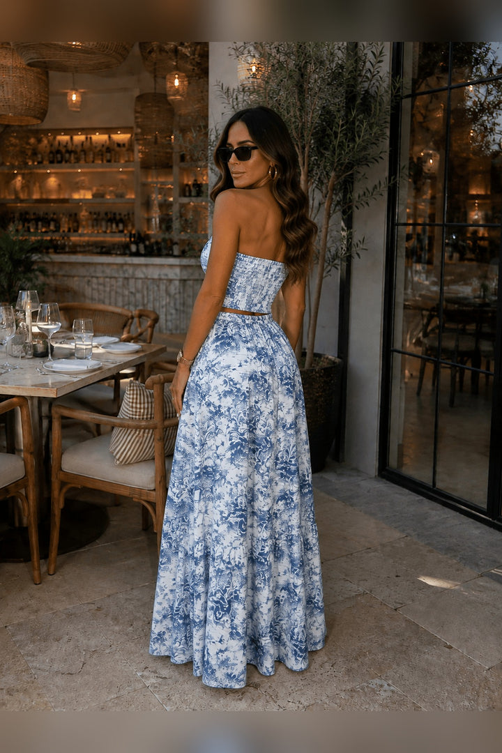 Blue Jungle Print Skirt Set - STYLED BY ALX COUTUREOutfit Sets