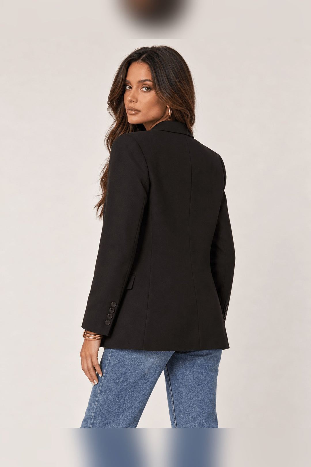 Black One Button Boyfriend Blazer - STYLED BY ALX COUTUREBlazers