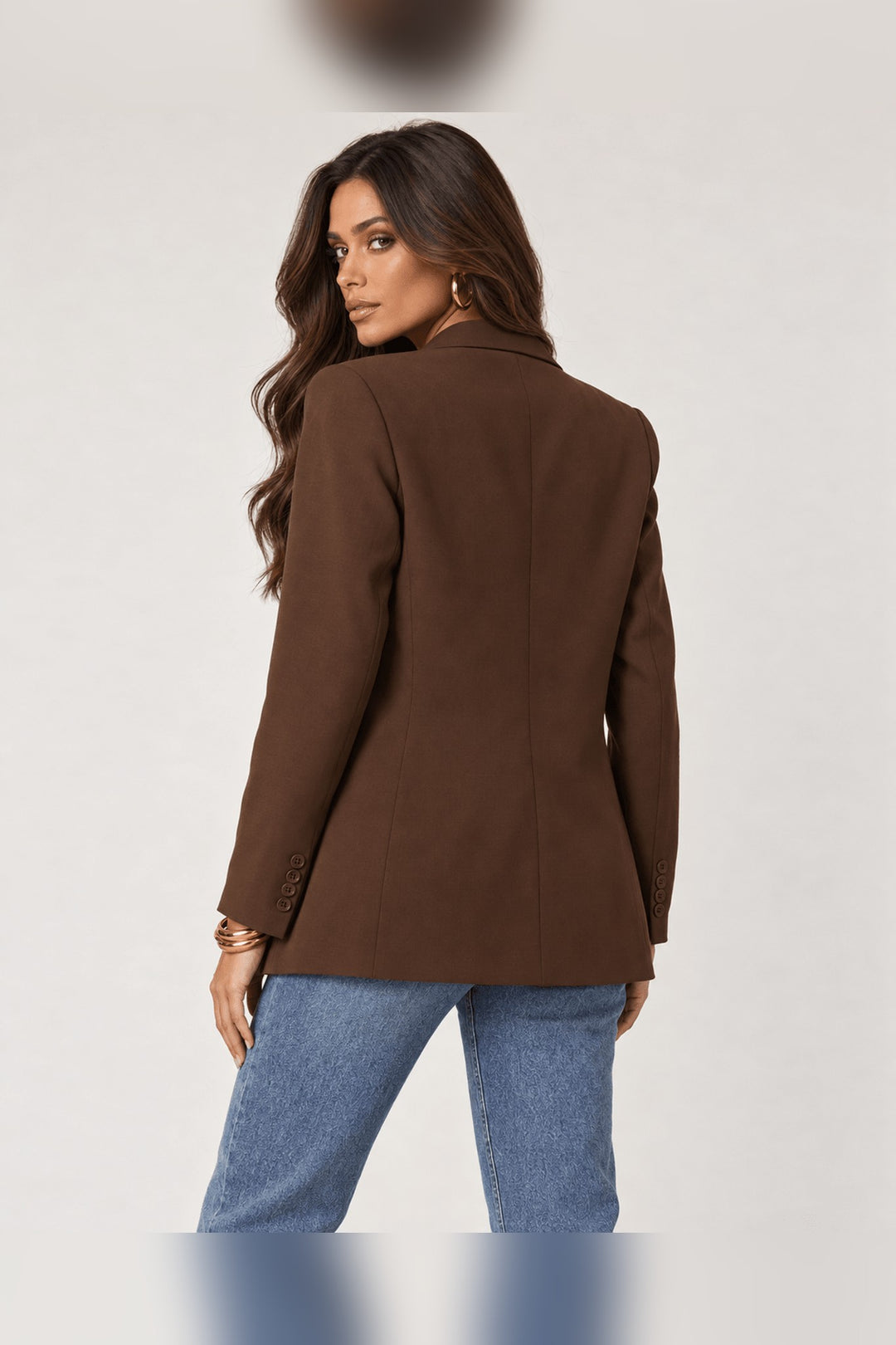 Espresso One Button Boyfriend Blazer - STYLED BY ALX COUTUREBlazers