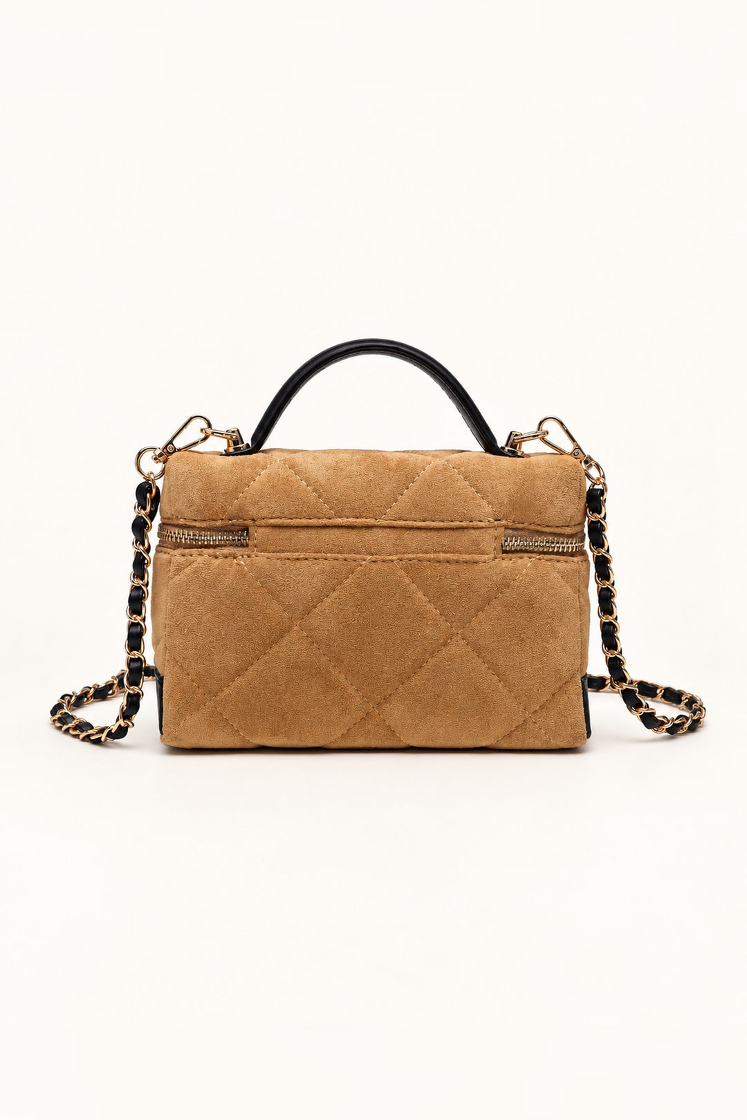 Back of the natural tan Novalee quilted crossbody