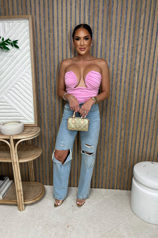 STYLED BY ALX COUTURE MIAMI BOUTIQUE Pink Gemini Top