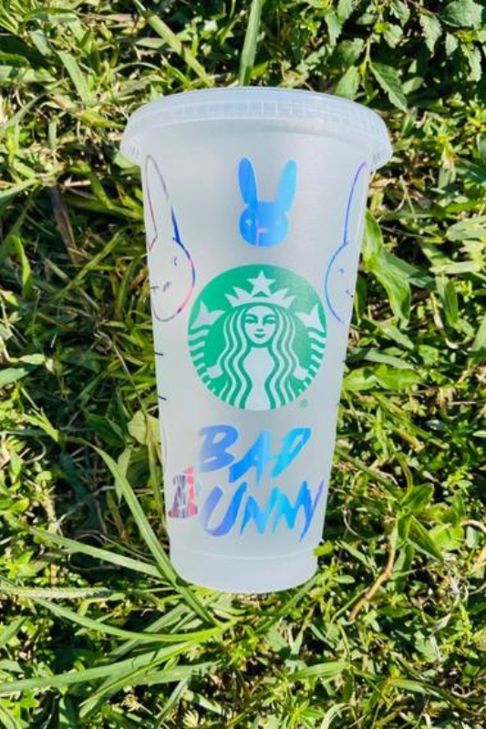 STYLED BY ALX COUTURE MIAMI BOUTIQUE Bad Bunny Holographic Cup