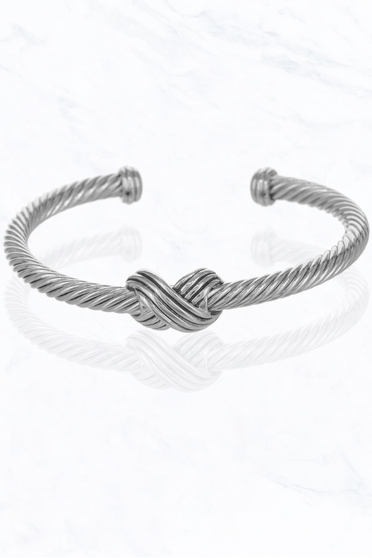 Silver X Cable Fashion Bracelet