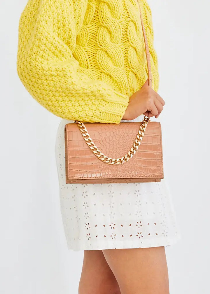 STYLED BY ALX COUTURE MIAMI BOUTIQUE Coral Athena Embossed Crossbody