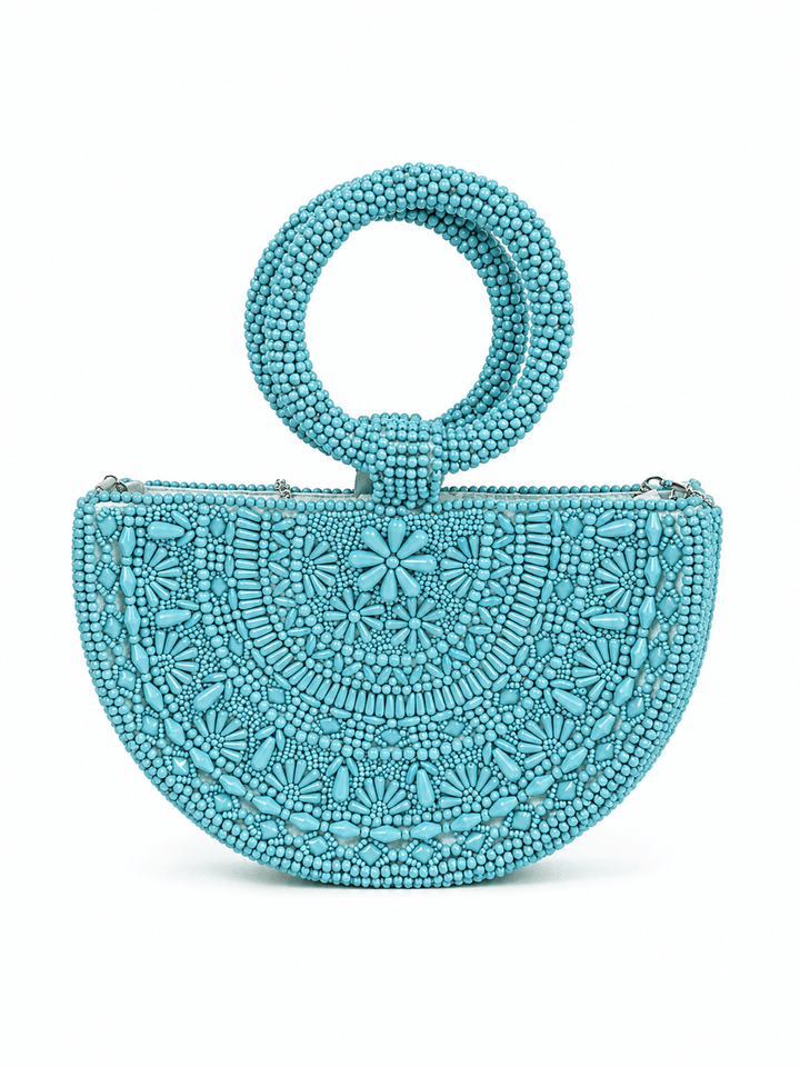 Aqua Beaded Clutch Bag - STYLED BY ALX COUTUREhandbags