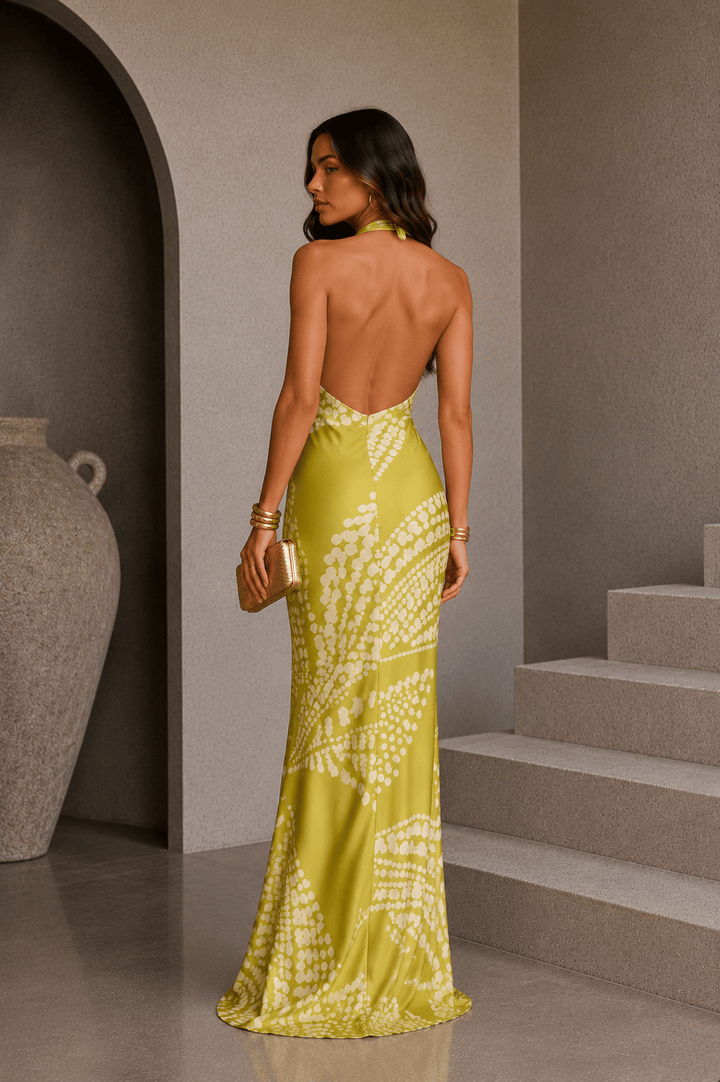 Aria Halter Satin Dress - STYLED BY ALX COUTUREDresses