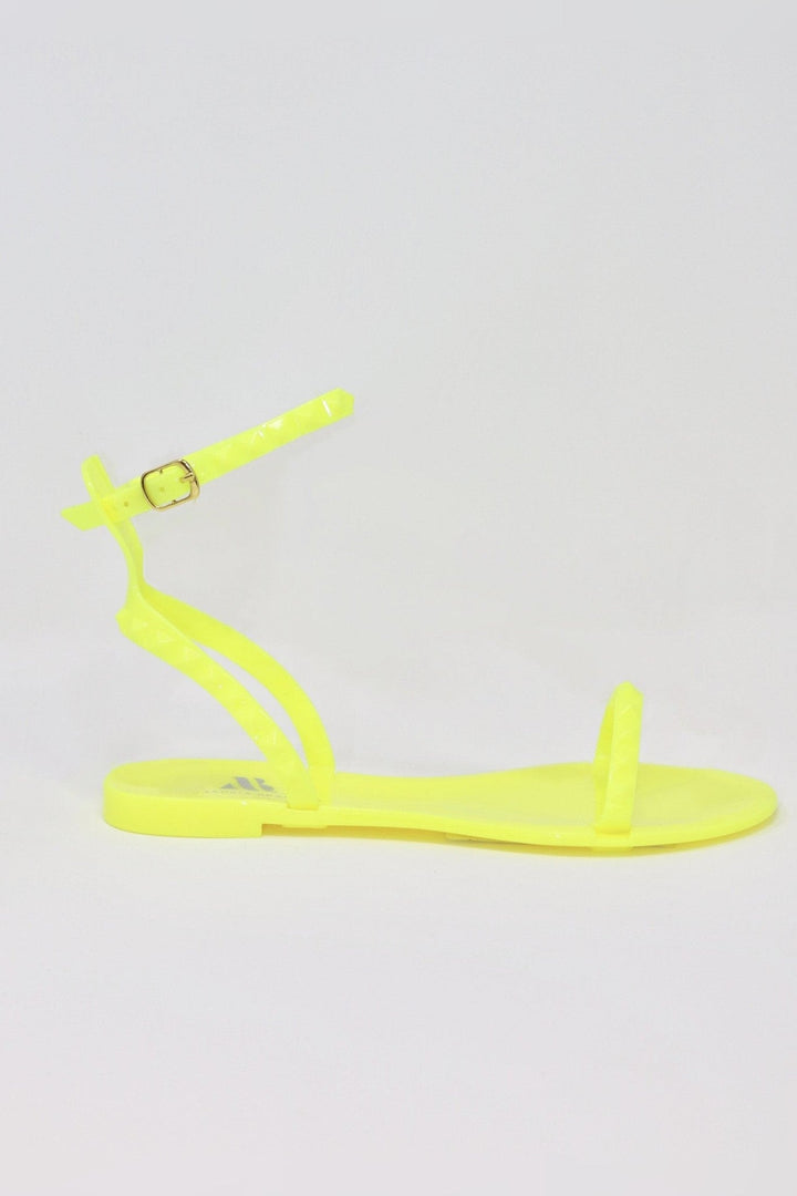 Aria Neon Yellow Jelly Sandals by Alexandria Brandao Shoes
