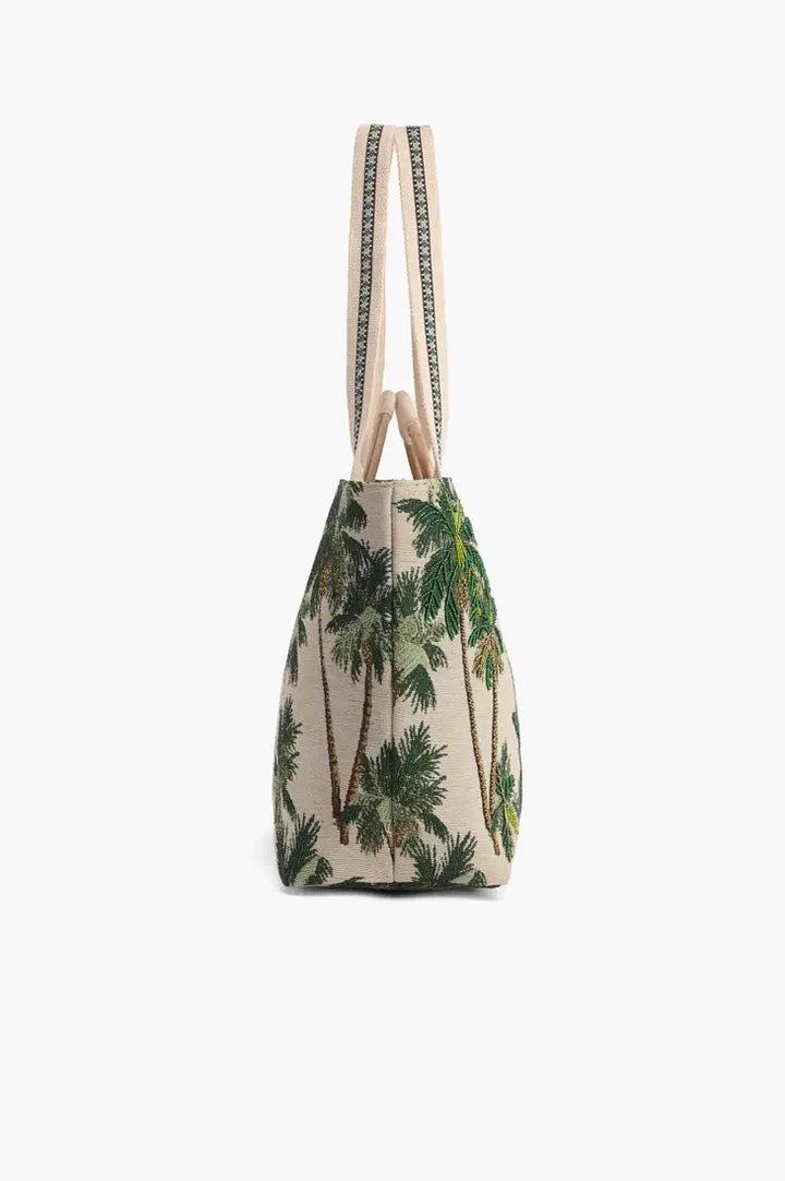 STYLED BY ALX COUTURE MIAMI BOUTIQUE Palm Trees Embellished Tote