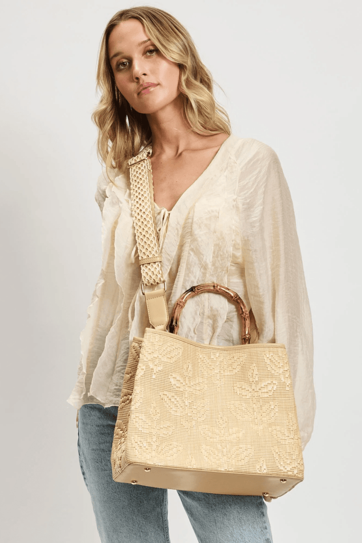 Bamboo Top Handle Tote Bag - STYLED BY ALX COUTUREhandbags