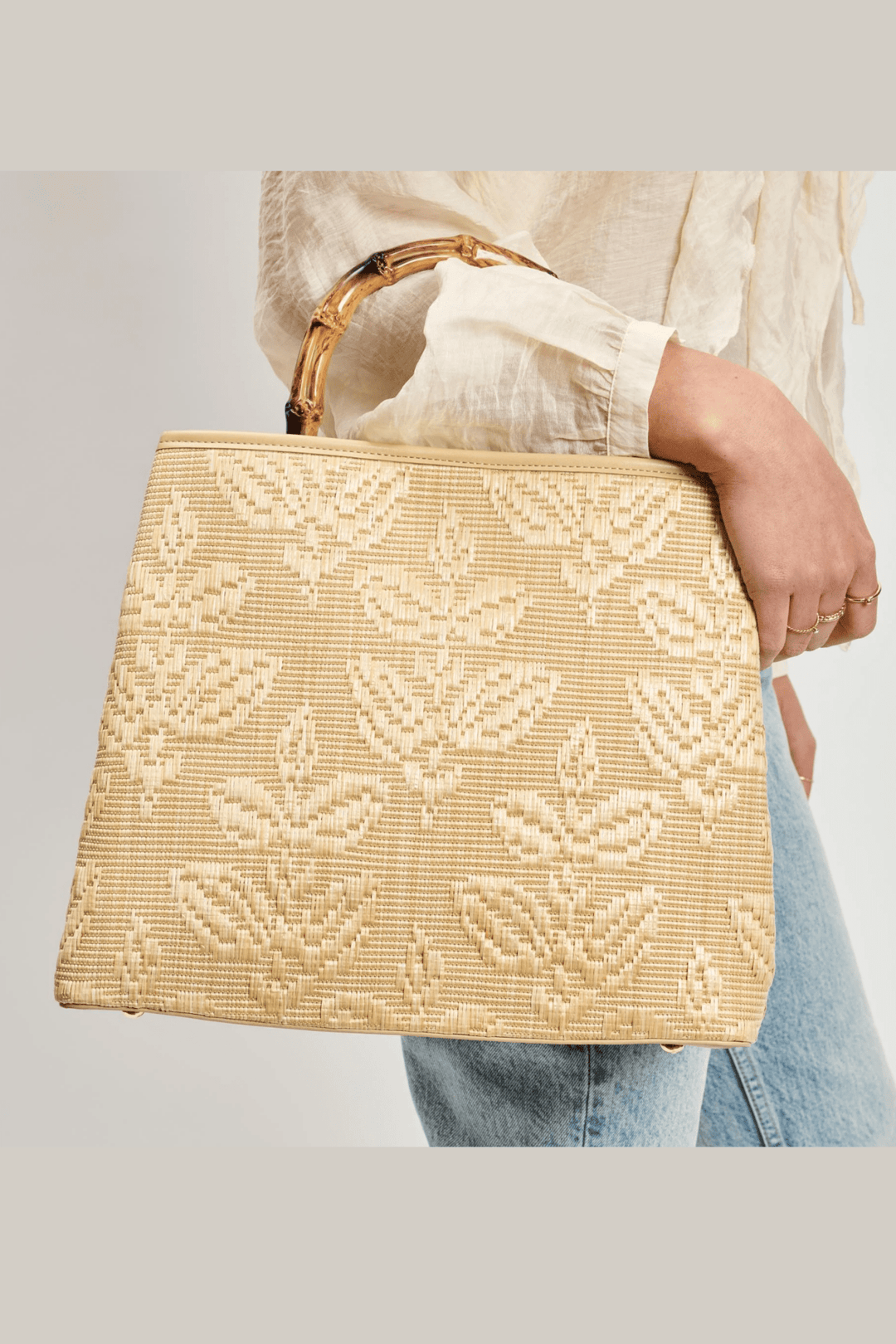 Bamboo Top Handle Tote Bag - STYLED BY ALX COUTUREhandbags