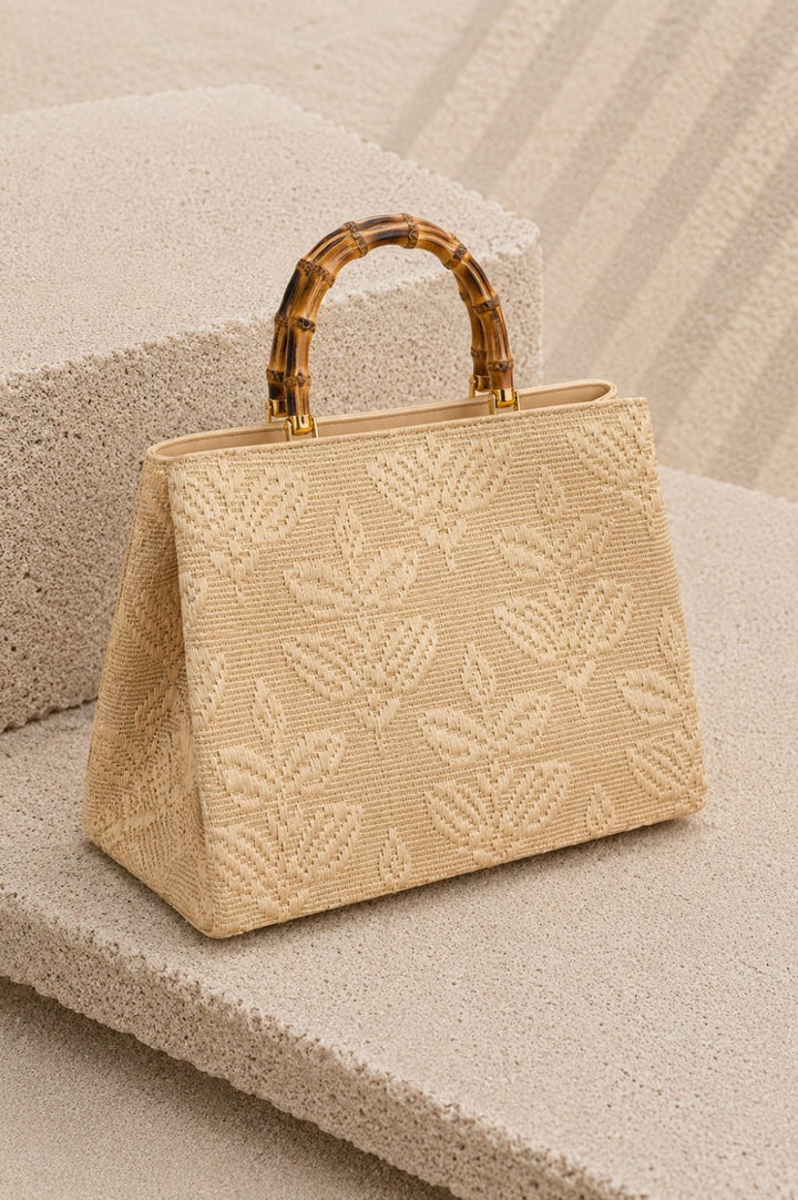 Bamboo Top Handle Tote Bag - STYLED BY ALX COUTUREhandbags