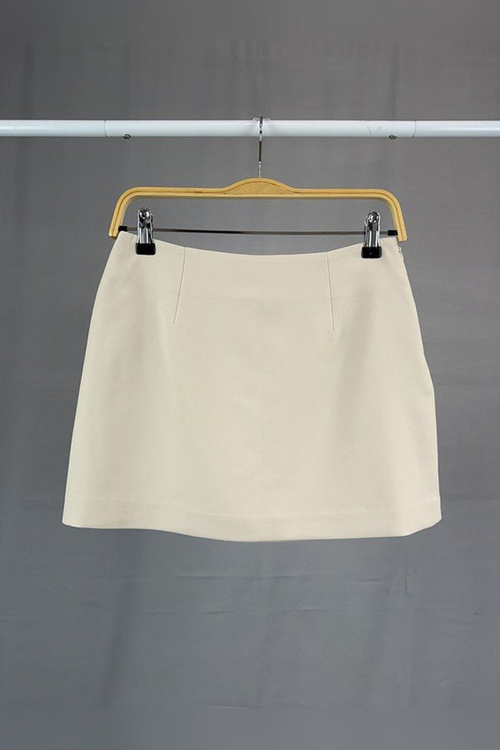 Beige Mini Skort - STYLED BY ALX COUTURESkirts &amp; Skorts