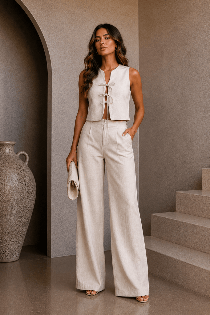 beige-tie-up-vest-linen-pant-