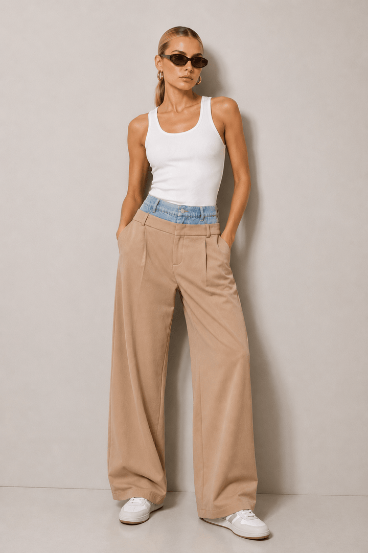 Billie Beige Solid Crop Vest Top - STYLED BY ALX COUTUREShirts & Tops