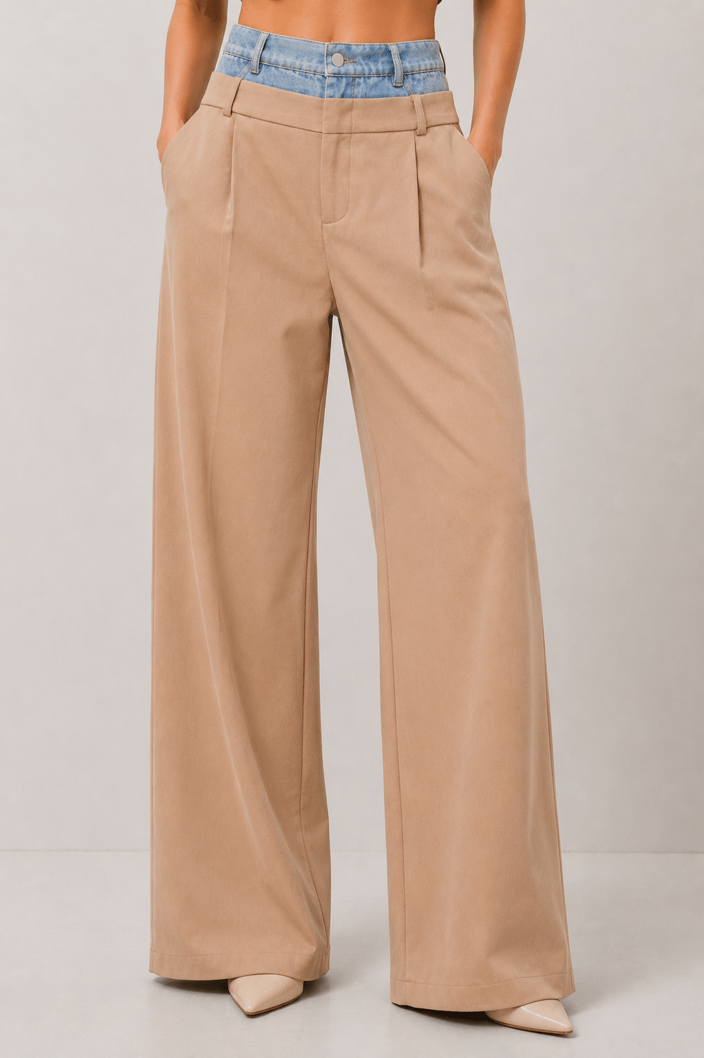 Billie Beige Solid Crop Vest Top - STYLED BY ALX COUTUREShirts & Tops