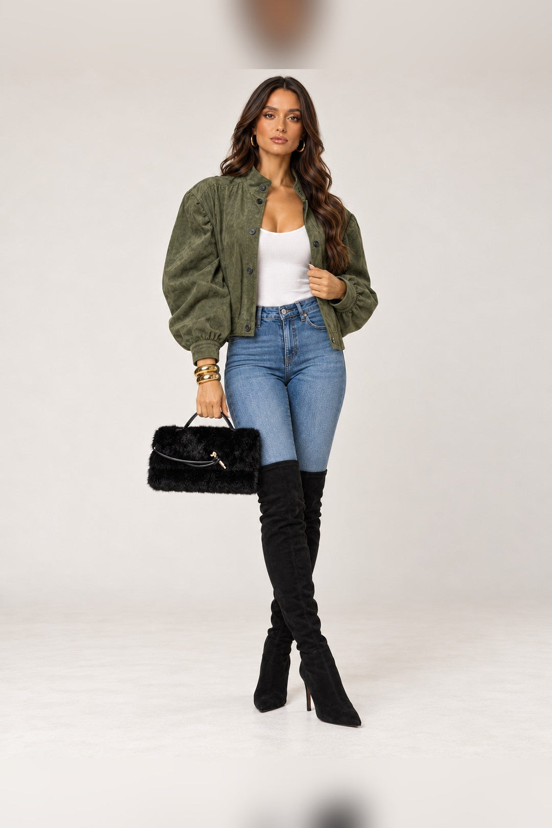 Black Ada Faux Fur Crossbody Bag - STYLED BY ALX COUTUREHandbags