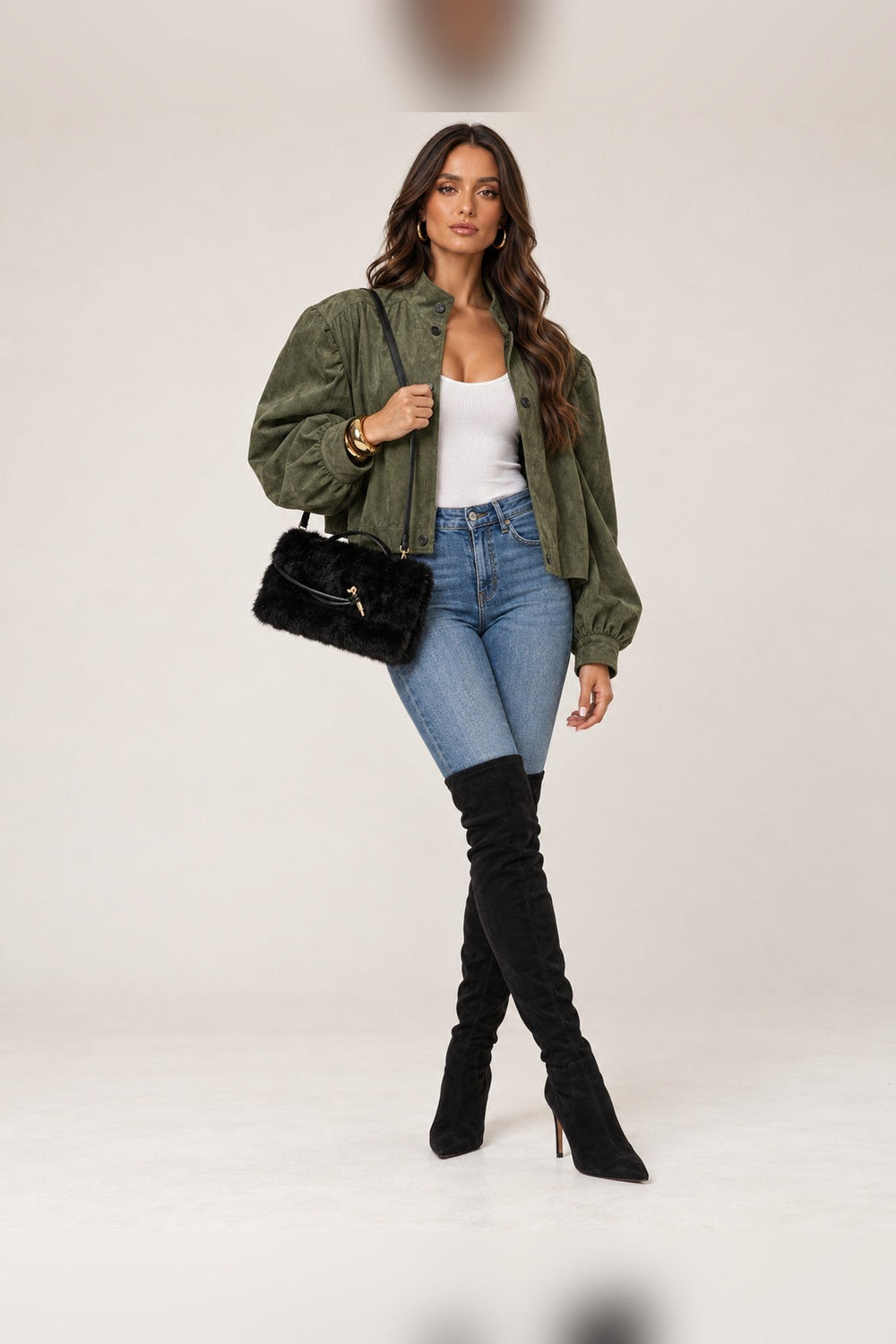 Black Ada Faux Fur Crossbody Bag - STYLED BY ALX COUTUREHandbags