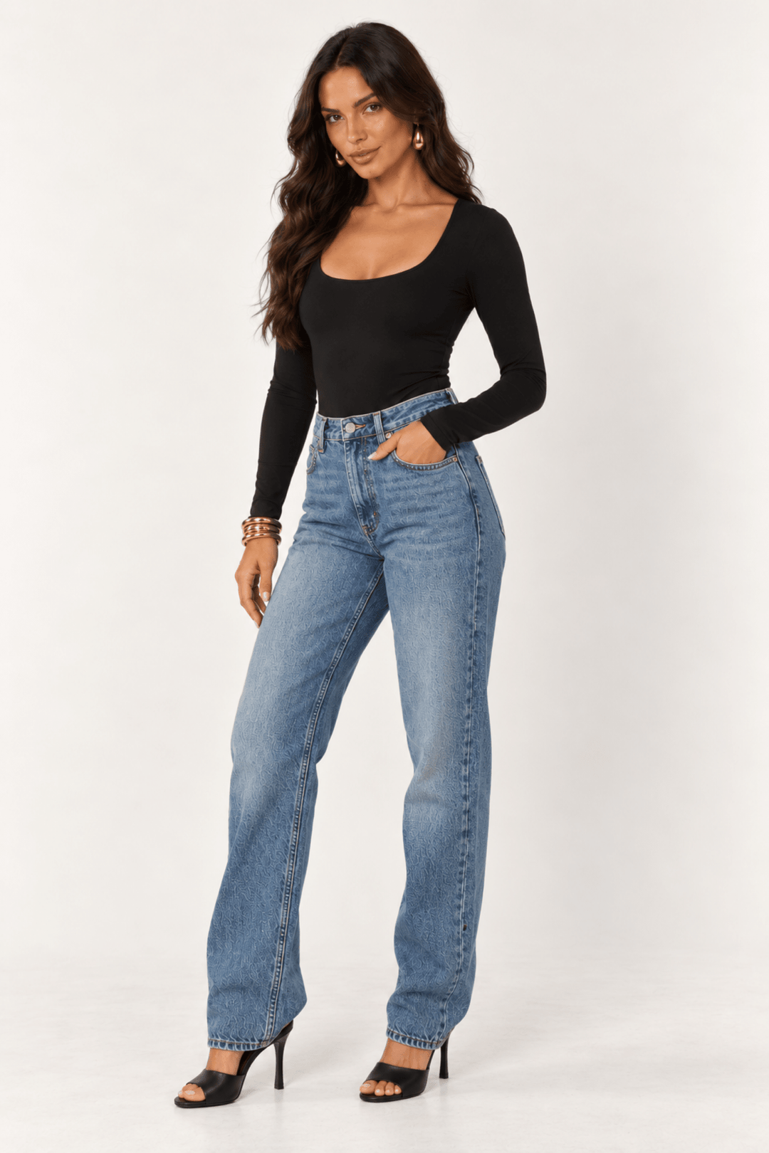 Black Contour Scoop Neck Bodysuit - STYLED BY ALX COUTUREBodysuits
