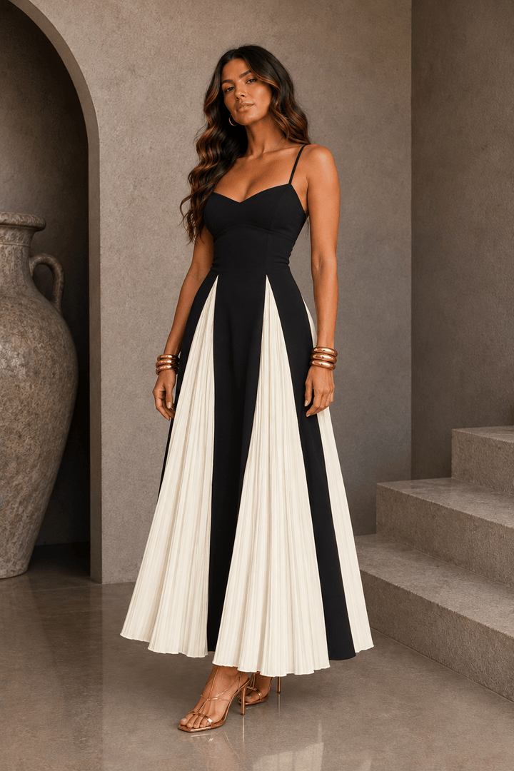 Black Cream Maxi Dress - STYLED BY ALX COUTUREDresses