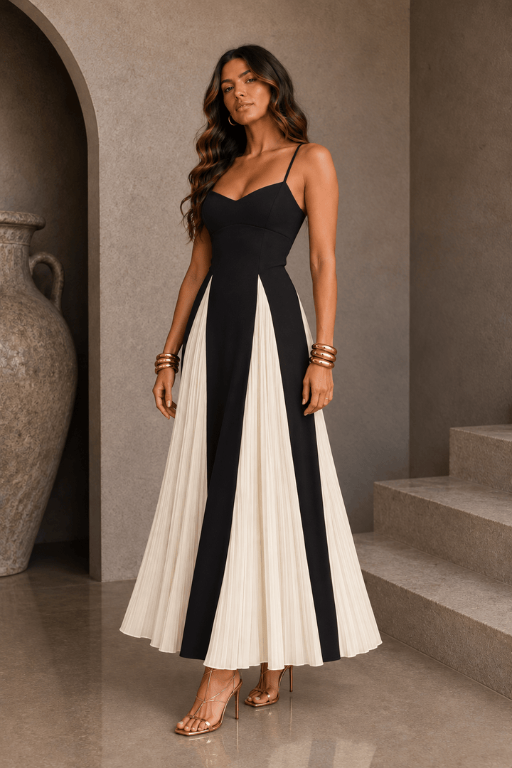Black Cream Maxi Dress - STYLED BY ALX COUTUREDresses
