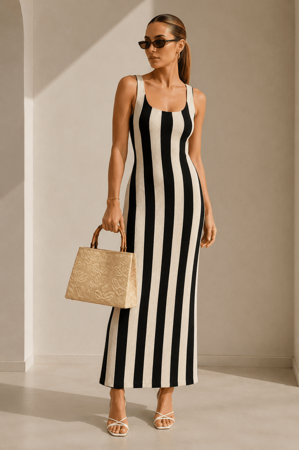 Black & Cream Striped Terry Dress – STYLED BY ALX COUTURE