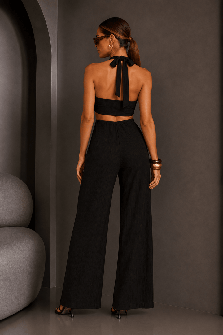 Black Cutout O - ring Jumpsuit - STYLED BY ALX COUTUREJumpsuits &amp; Rompers
