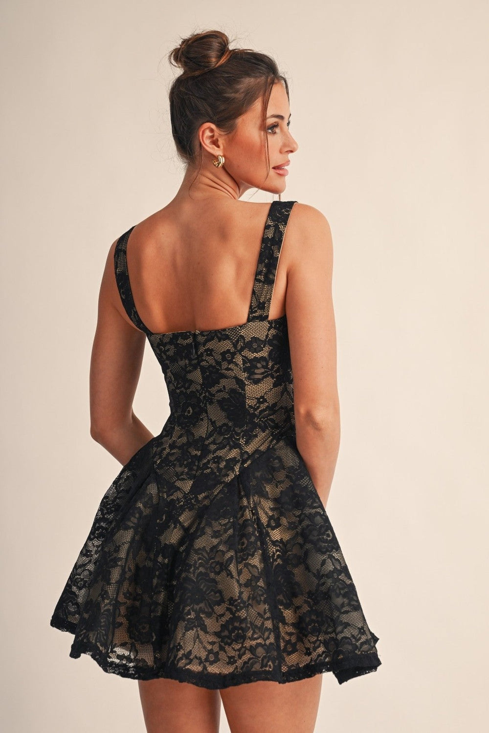 Black Elodie Lace Fit and Flare Mini Dress - STYLED BY ALX COUTUREDresses