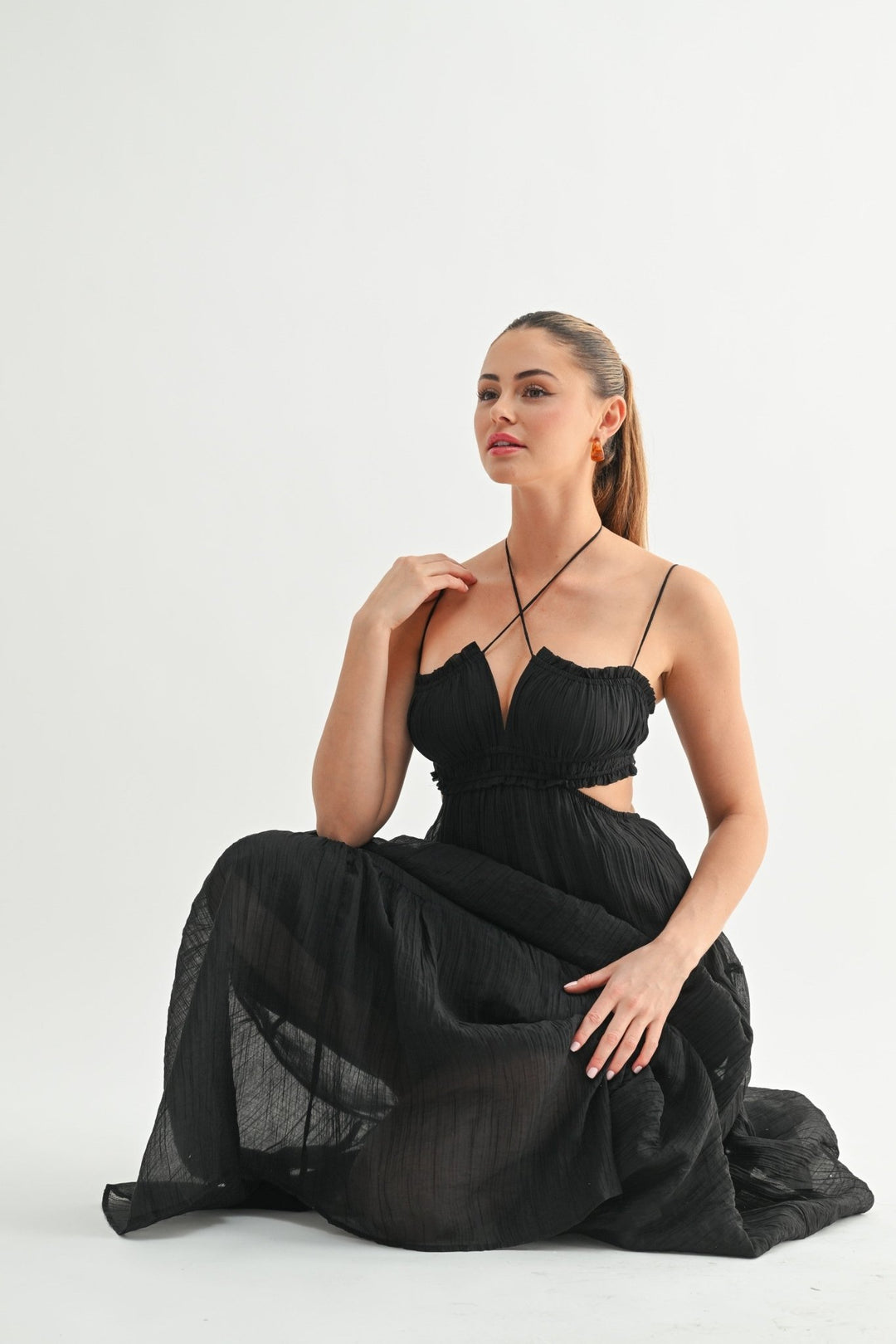 Black Ethereal Tiered Maxi Dress STYLED BY ALX COUTURE Black Ethereal Tiered Maxi Dress STYLED BY ALX COUTURE