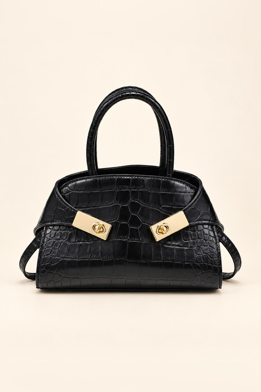 Black Fable Croco Crossbody - STYLED BY ALX COUTUREHandbags