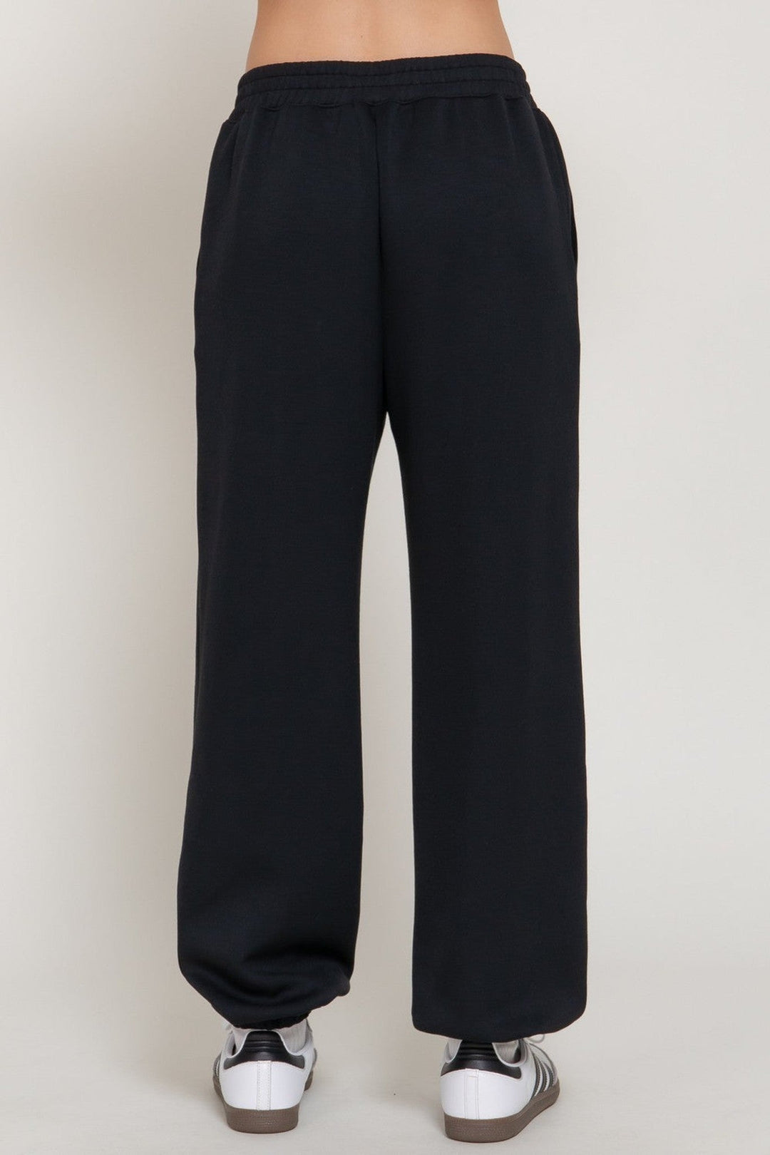 Black Flare Slit Hem Soft Scuba Pants - STYLED BY ALX COUTUREPants