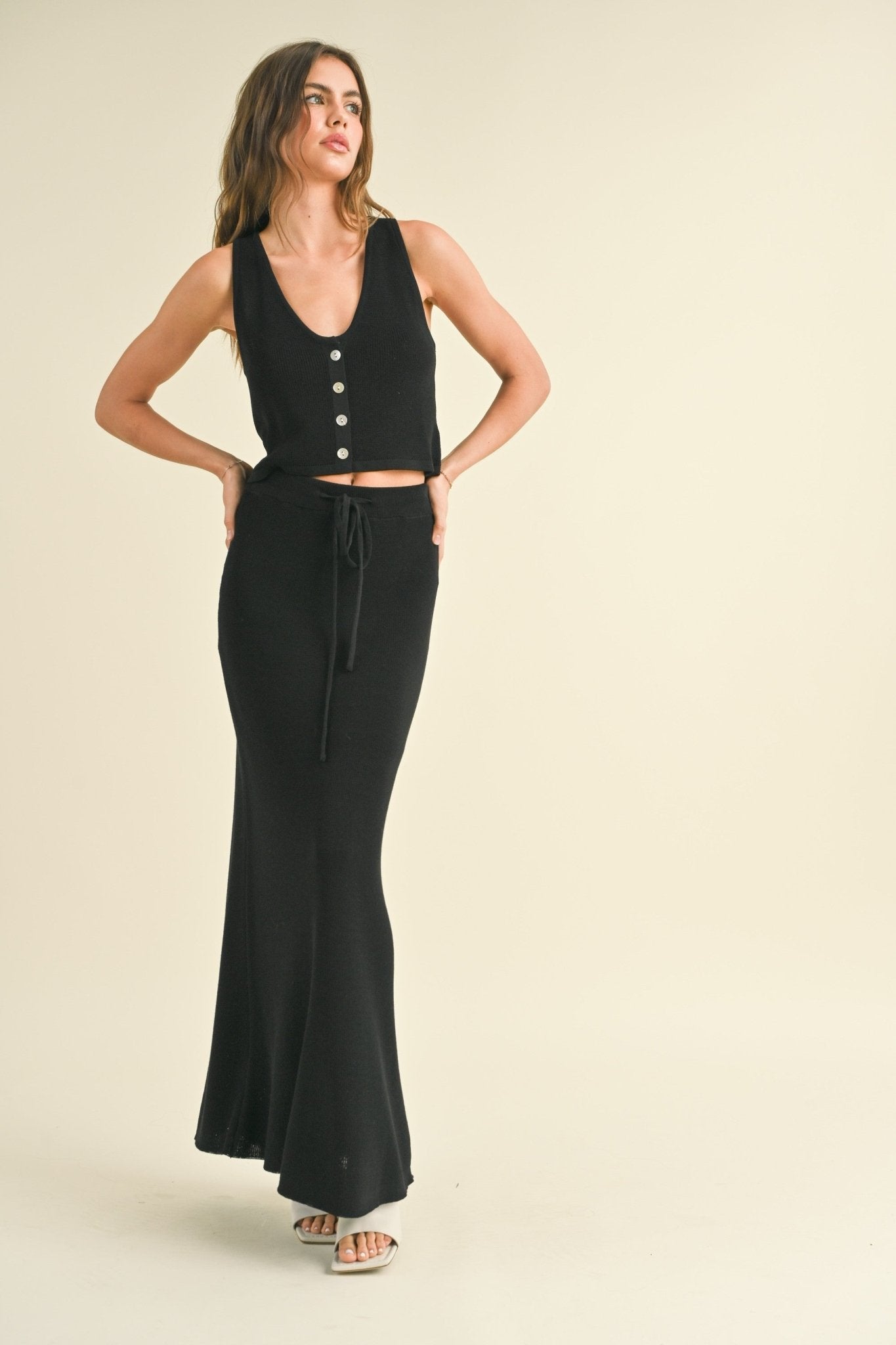black flowy vest