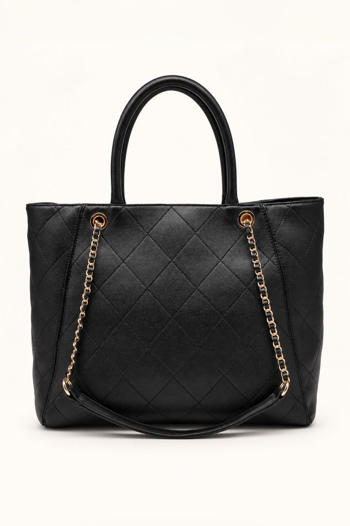 Black Hank Quilted Tote - STYLED BY ALX COUTUREHandbags