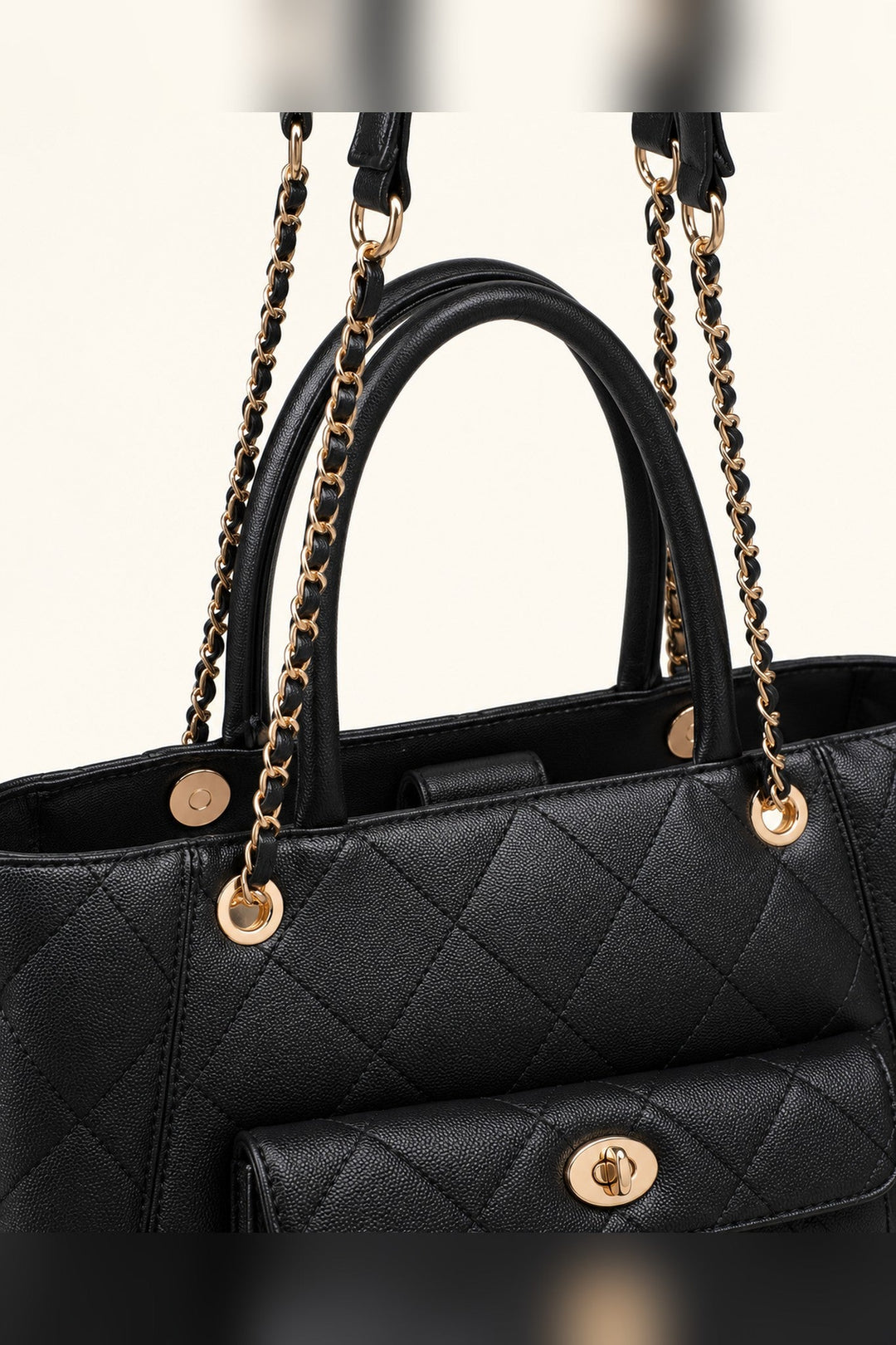 Black Hank Quilted Tote - STYLED BY ALX COUTUREHandbags