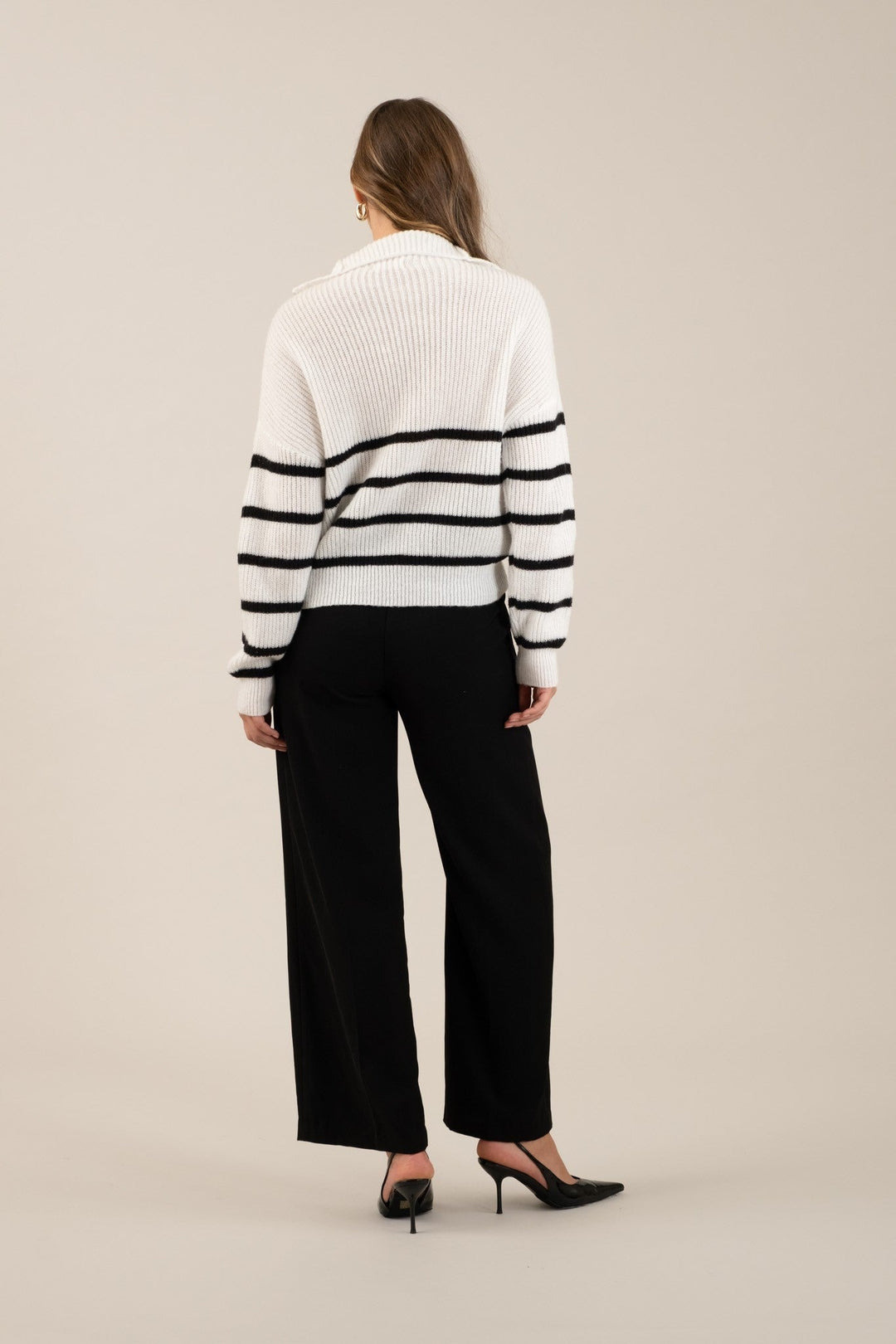 Black High Waist Pleated Wide Leg Dress Pants - STYLED BY ALX COUTUREPants