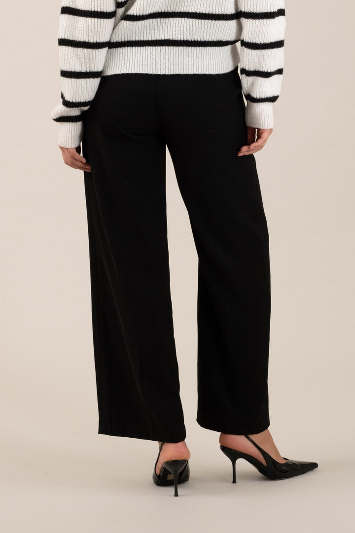 Black High Waist Pleated Wide Leg Dress Pants - STYLED BY ALX COUTUREPants