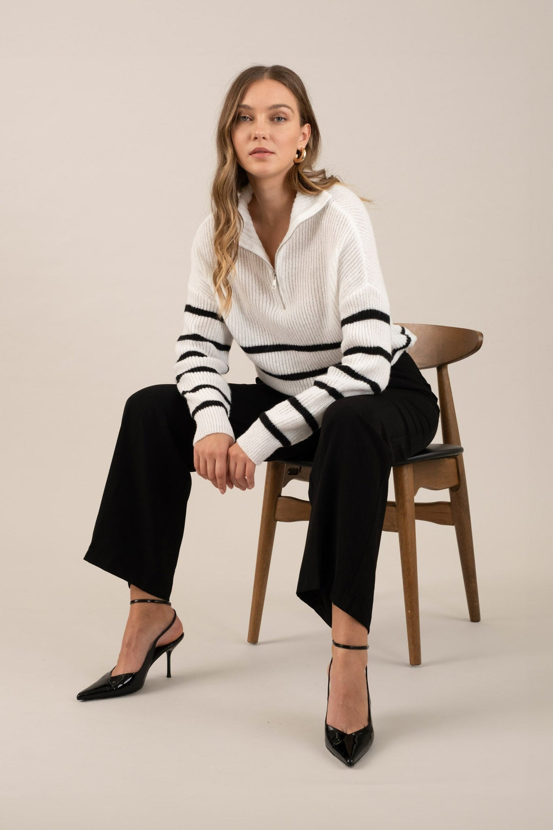 Black High Waist Pleated Wide Leg Dress Pants - STYLED BY ALX COUTUREPants