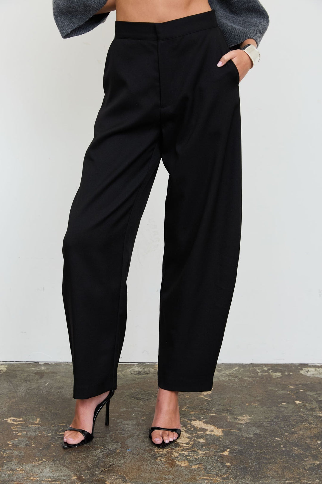 Black High Waist Wide Leg Tailored Pants - STYLED BY ALX COUTUREPants