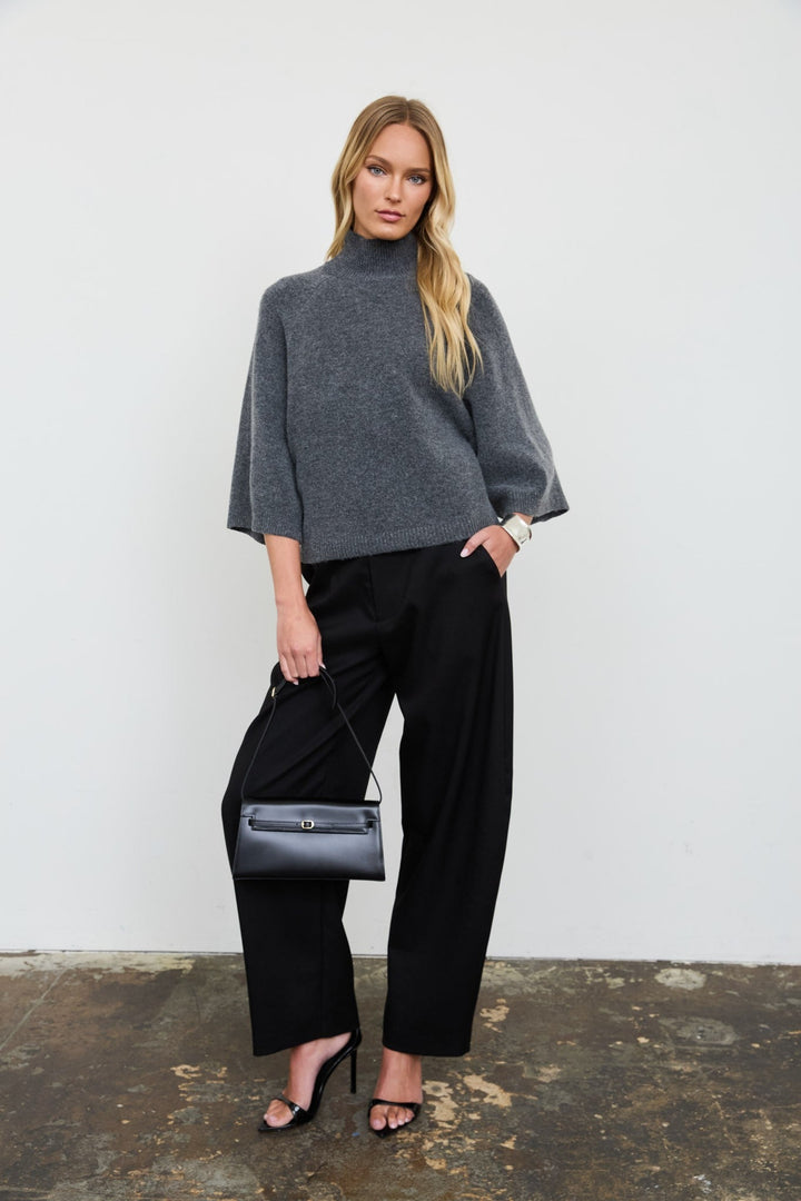 Black High Waist Wide Leg Tailored Pants - STYLED BY ALX COUTUREPants