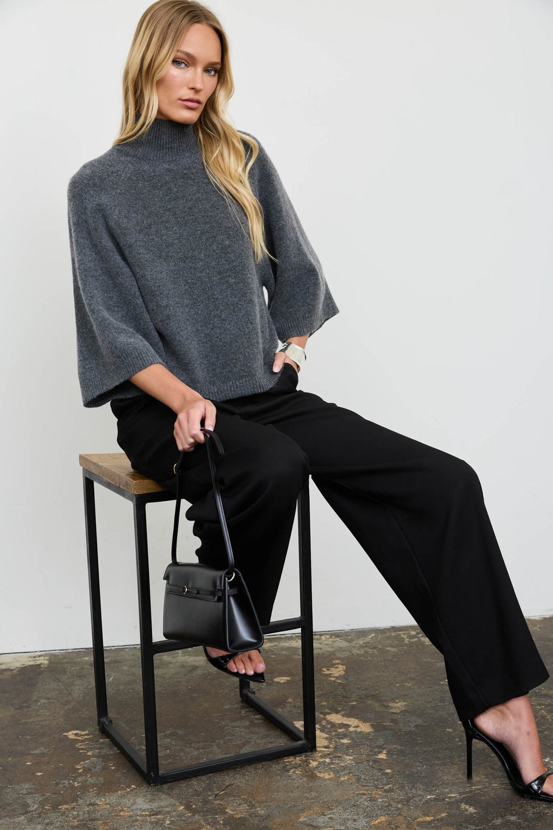 Black High Waist Wide Leg Tailored Pants - STYLED BY ALX COUTUREPants