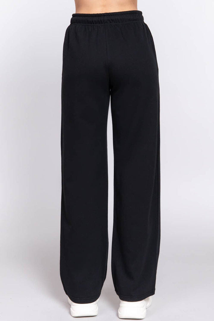 Black Inner Fleece Straight Leg Joggers - STYLED BY ALX COUTUREPants