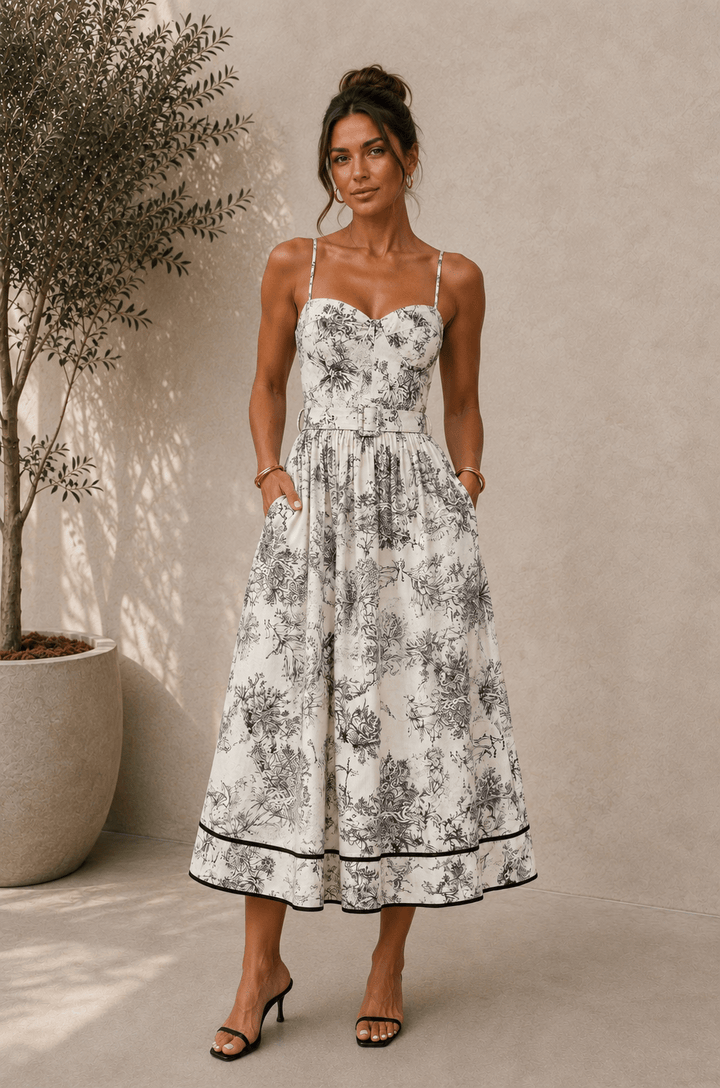 Black Ivory Jungle Midi Dress - STYLED BY ALX COUTUREDresses