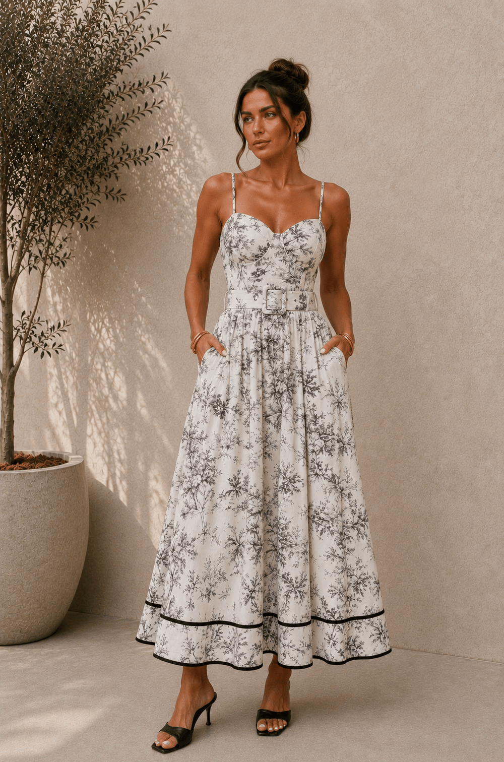 Black Ivory Jungle Midi Dress - STYLED BY ALX COUTUREDresses