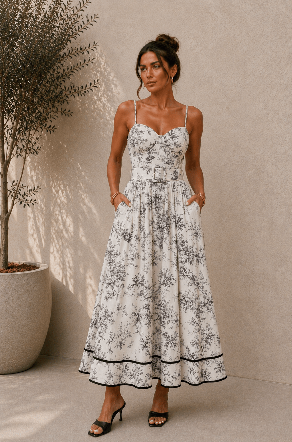 Black Ivory Jungle Midi Dress - STYLED BY ALX COUTUREDresses