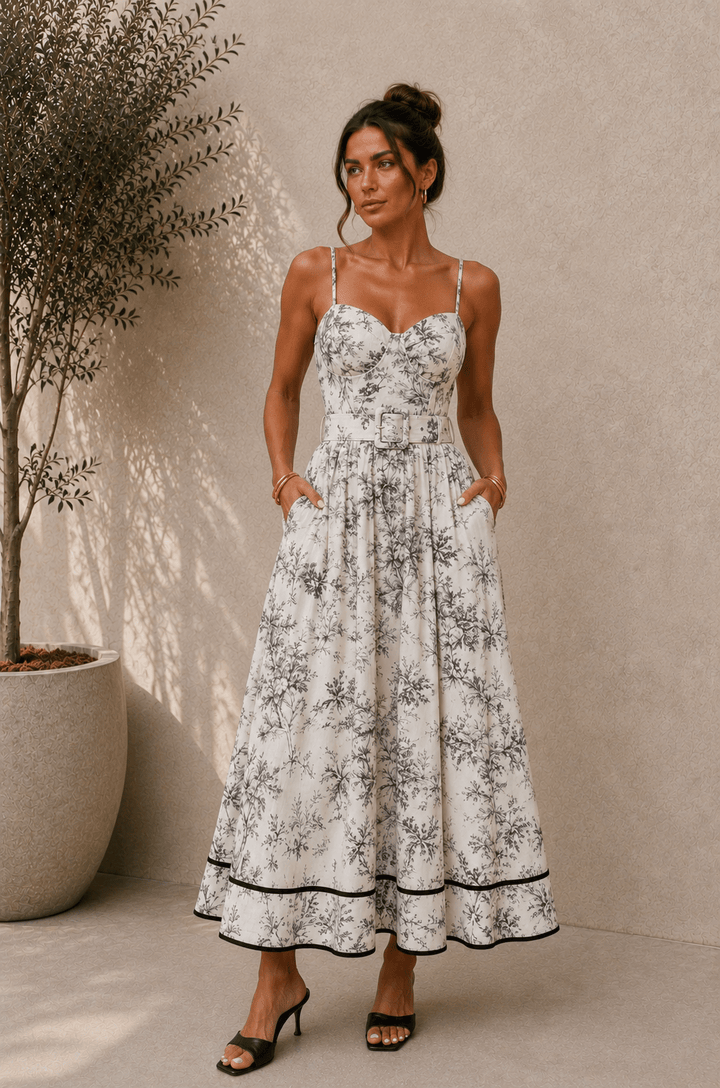 Black Ivory Jungle Midi Dress - STYLED BY ALX COUTUREDresses