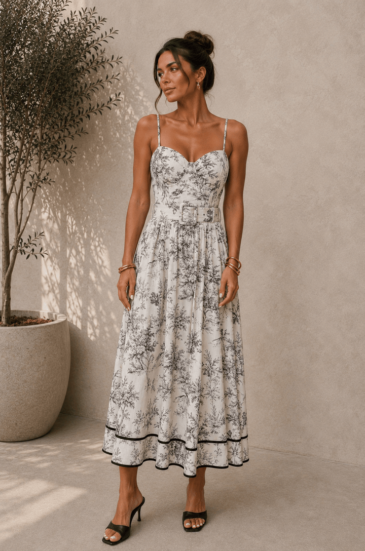Black Ivory Jungle Midi Dress - STYLED BY ALX COUTUREDresses